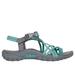 Skechers Women's Reggae - Perfect Duo Sandals | Size 7.5 | Gray/Aqua | Textile | Vegan | Machine Washable