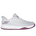 Skechers Women's Slip-ins Relaxed Fit: Viper Court Reload Sneaker | Size 5.5 | Gray/Purple | Synthetic/Textile | Vegan | Machine Washable | Arch Fit
