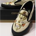 Converse Shoes | Converse All Star Shoes Mens 7 Sailor Jerry Nautical Ship Anchor Slip On Lo | Color: Cream | Size: 7