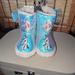 Disney Shoes | Frozen Sequin Slippers Sz 7/8 | Color: Blue | Size: 7/8