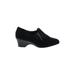 Abella Heels: Slip-on Wedge Casual Black Solid Shoes - Women's Size 11 - Almond Toe