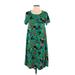 Lularoe Casual Dress - Midi: Green Print Dresses - Women's Size X-Small