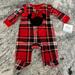 Disney One Pieces | Disney Baby Minnie Mouse One-Piece Red Plaid Infant Girls Size0-3 Months Nwt | Color: Red | Size: 0-3mb