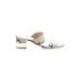 Ann Taylor Sandals: Slip-on Chunky Heel Casual Ivory Shoes - Women's Size 8 - Open Toe