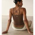 Free People Tops | Fp Movement Happiness Runs Strappy Back Long Crop Tank M/L In Wild Mustang Brown | Color: Brown | Size: M/L