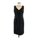 Signature by Robbie Bee Casual Dress - Sheath Plunge Sleeveless: Black Print Dresses - Women's Size 8
