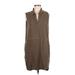 Velvet Heart Casual Dress - Shift Collared Sleeveless: Brown Print Dresses - Women's Size Medium