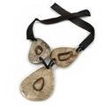 Avalaya Statement Resin Bead with Black Leather Cord Necklace - 50cm L/ 9cm L Front Drop