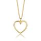 MIORE Women's Gold Plated Silver Necklace with Love Heart Pendant in 925 Solid Sterling Silver with Real Yellow Gold Plating - 45cm Curb Chain