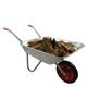 65 Litre 60kg Capacity Galvanised Samuel Alexander Metal Garden Trolley Wheelbarrow - WheelBarrows with Solid Puncture Proof Tyre