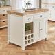 The Furniture Market Cotswold Cream Painted Kitchen Island with Solid Oak Top