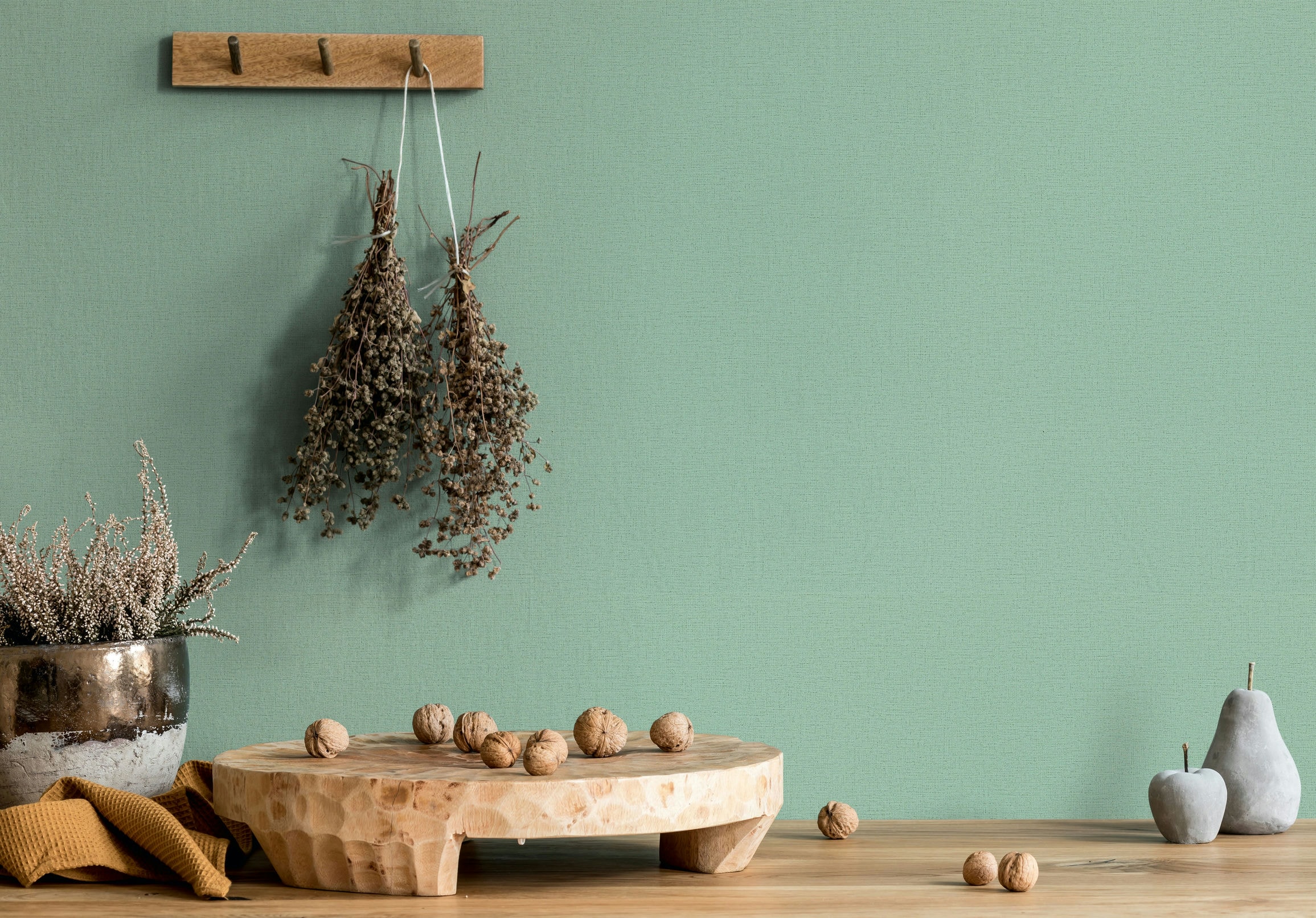 Vliestapete MARBURG "Simplicity Serenade", grün, B:0,53m L:10,05m, Vlies, Tapeten, moderne Tapete für Wohnzimmer Schlafzimmer Küche