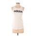 Adidas Active Tank Top: White Graphic Activewear - Women's Size X-Small