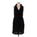 Banana Republic Casual Dress - Party V-Neck Sleeveless: Black Solid Dresses - Women's Size 8