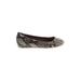 Lucky Brand Flats: Slip On Wedge Casual Gray Snake Print Shoes - Women's Size 7 1/2 - Round Toe