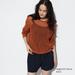 Women's Mesh Crew Neck Long-Sleeve Sweater | Orange | Medium | UNIQLO US