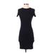 Zara Casual Dress - Bodycon Crew Neck Short sleeves: Black Print Dresses - Women's Size Small