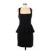 Green Envelope Casual Dress - Party Square Sleeveless: Black Print Dresses - Women's Size Medium