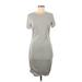 Express Outlet Casual Dress - Sheath: Gray Solid Dresses - Women's Size Medium