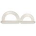 Set of 2 Metal and Wood Rainbow Shaped Shelves Floating Shelves, Mounted Shelves For Storage - 17" x 7" x 20"