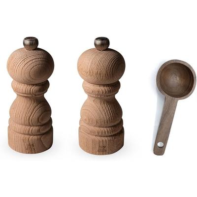 Peugeot Paris Nature 5 inch Salt & Pepper Mills - With Wooden Spice Scoop