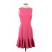 Polo by Ralph Lauren Casual Dress - A-Line Crew Neck Sleeveless: Pink Print Dresses - Women's Size 4