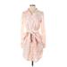 Guess Casual Dress - Shirtdress: Pink Acid Wash Print Dresses - New - Women's Size X-Small