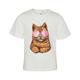 VERO MODA GIRL - T-Shirt Vmelly Francis Cat In Snow White, Gr.122/128