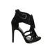 Wild Diva Heels: Black Solid Shoes - Women's Size 6 - Open Toe