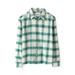 Jewel Plaid Cotton Flannel Button-up Shirt