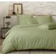 Parure housse de couette percale de coton vert 260x240 cm