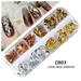 GHSOHS Press on Nails Nail Stickers Nail Charms Nail Art Sticker Irregular-Foils Paper Gold 3D Flakies DIY Nail Art Decoration