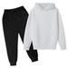 Toddler Outfits For Fall Children Kids Casual Solid Color Long Sleeve Hoodie Pullover Tracksuit Jogger Sweatpants Unisex 2 Pc Sweatsuit Baby Winter Set White 5 Years-6 Years 120(5 Years-6 Years)