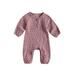 Canrulo Newborn Baby Girls Spring Autumn Clothes Floral Print Long Sleeve Romper Jumpsuit Bodysuit Outfits Pink 3-6 Months