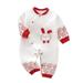 WOXINDA Baby Girl Boy Bunny Calendar Chinese New Year Onesie Quilted Thick Warm Kimono Tang Suit Red Long Sleeve Romper Jumpsuit Outfits Baby Pajamas Short Sleeve 7 Month Baby Baby Boy Overall