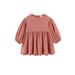 TheFound Toddler Baby Girls Fall Dress Long Sleeve Round Neck Solid Color Casual Dress Fall Clothes