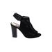 Tahari Heels: Black Solid Shoes - Women's Size 7 - Peep Toe