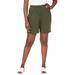 Plus Size Women's Soft Ease Knit Shorts by Jessica London in Dark Olive Green (Size M)