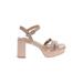 Dune London Heels: Tan Solid Shoes - Women's Size 41 - Open Toe