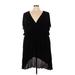 Torrid Casual Dress - A-Line Plunge Short sleeves: Black Print Dresses - Women's Size 5X Plus