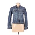 Denim Jacket: Short Blue Print Jackets & Outerwear - Women's Size 8