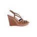 Gianni Bini Wedges: Tan Print Shoes - Women's Size 7 - Peep Toe