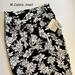 Lularoe Skirts | Medium Lularoe Cassie Pencil Skirt, Black With White Tropical Flowers | Color: Black/White | Size: M