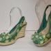 American Eagle Outfitters Shoes | American Eagle Green Platform Espadrille Wedge Size 5 | Color: Green/Yellow | Size: 5