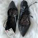 Zara Shoes | Black Tie Up Flats | Color: Black | Size: 7.5