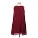 Shein Casual Dress - A-Line: Burgundy Solid Dresses - Women's Size Large