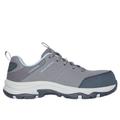 Skechers Women's Work: Trego - Astallet CT Sneaker | Size 9.0 Wide | Gray/Aqua | Synthetic/Textile