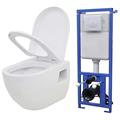 Homgoday Wall-Hung Toilet with Concealed Cistern Ceramic White