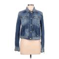 Jessica Simpson Denim Jacket: Short Blue Print Jackets & Outerwear - Women's Size Large