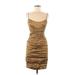 Nicole Miller Collection Cocktail Dress - Mini: Brown Tortoise Dresses - Women's Size 6